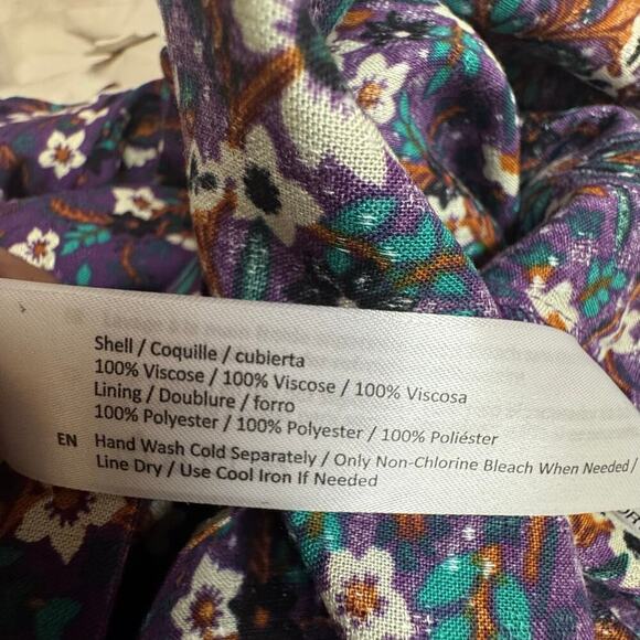 Band of the Free Coraline Purple Floral Crossover Mini Dress Medium. - Picture 8 of 8